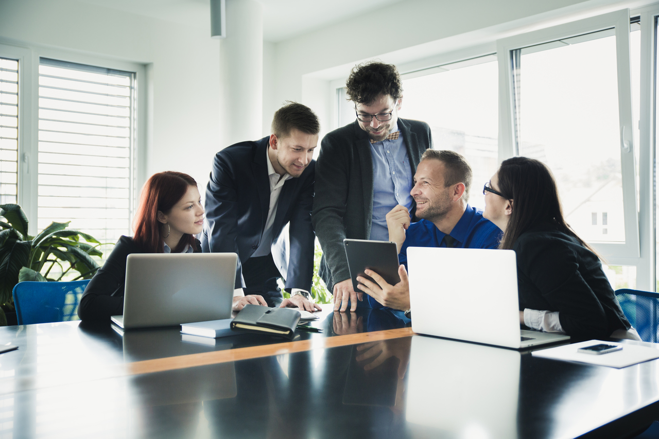 group of people in an office