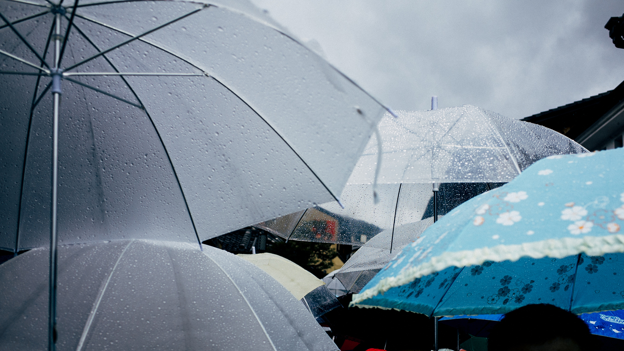 rainy day and umbrella