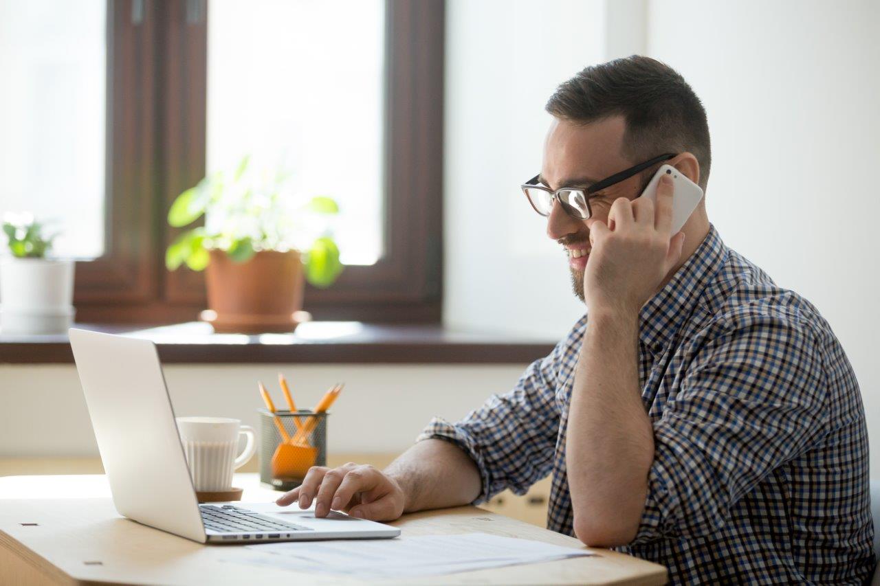 man making calls